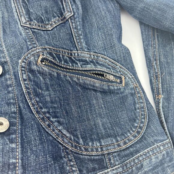 Chicos Platinum Blue Denim Jacket Size Medium - Picture 2 of 4